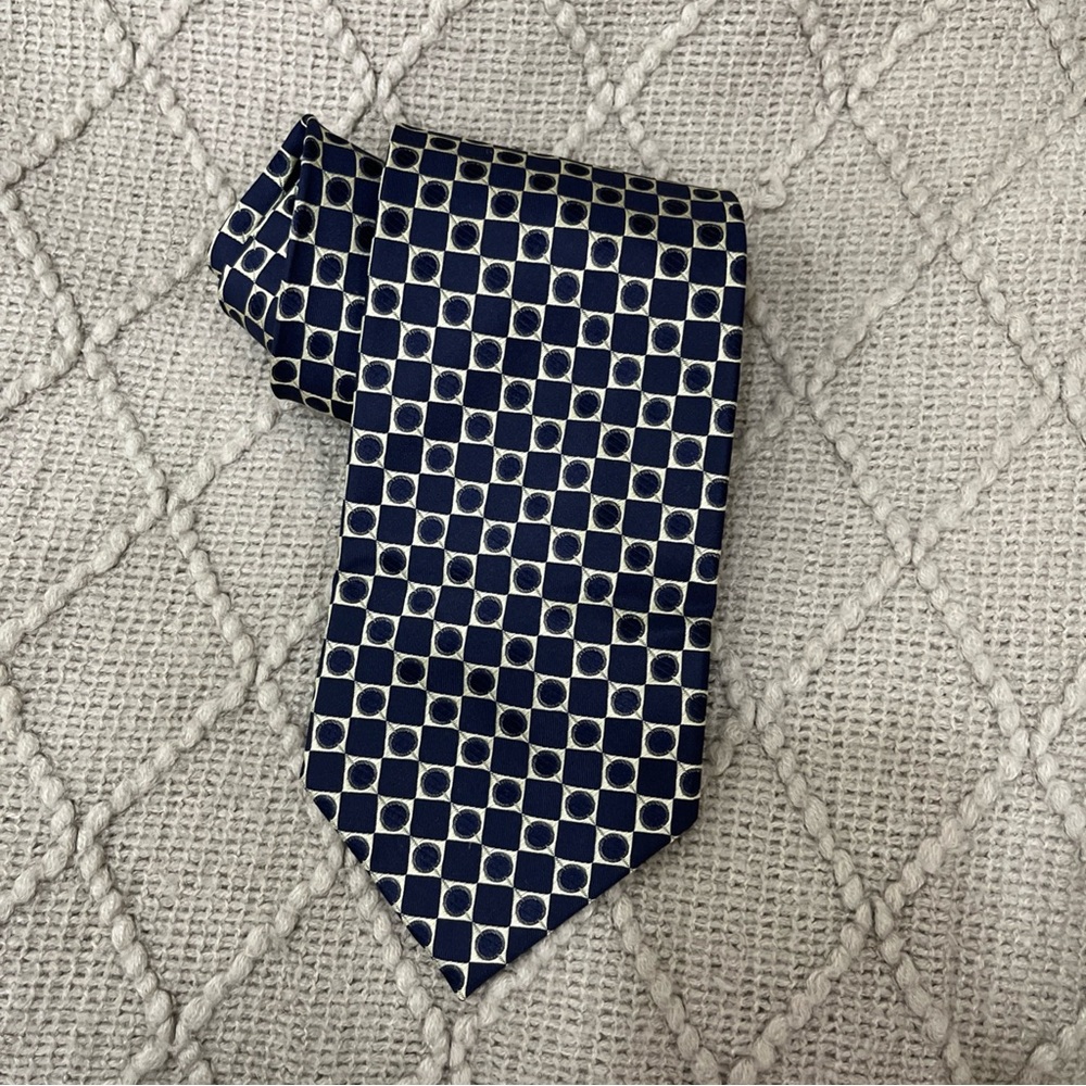 VALERIO GARATI - Men’s Neck Tie ‎ 100% Silk  57”x 4” Hand Made Gold Black - Picture 6 of 6